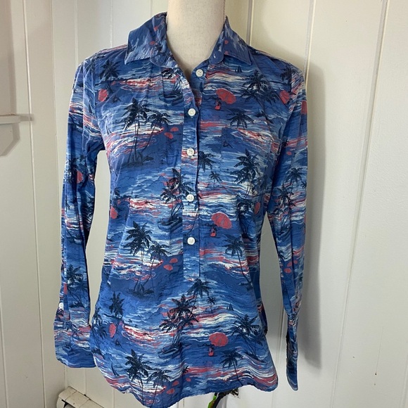 J. Crew Tops - Women’s J Crew Palm Tree Print Top size XS